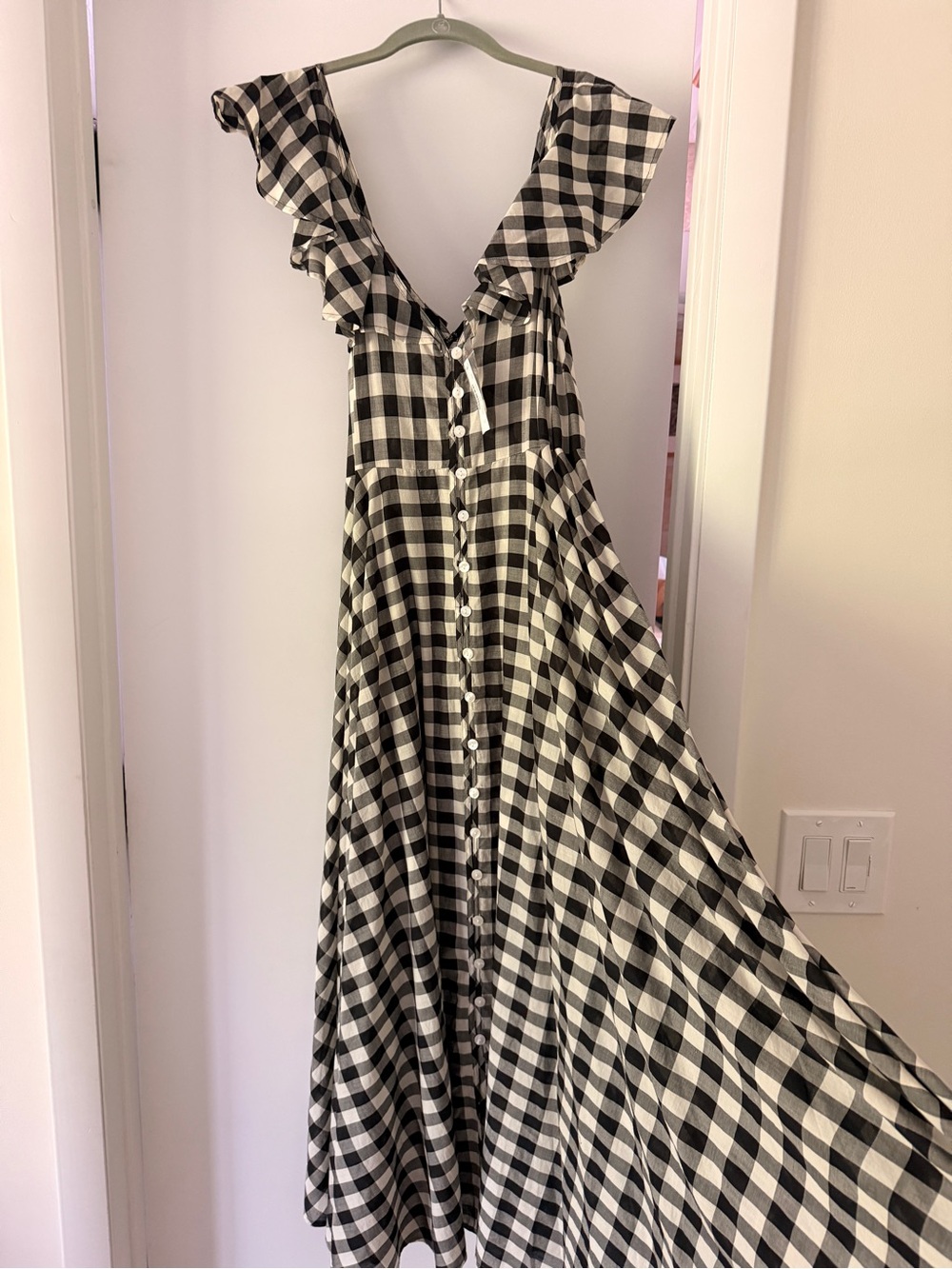 J. Crew Button-up ruffle dress in gingham NWT - Picture 2 of 6
